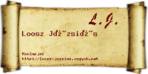 Loosz Józsiás névjegykártya
